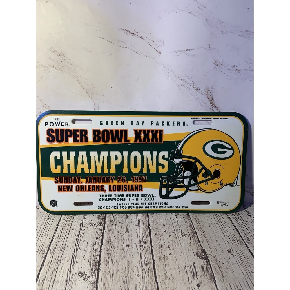 Green Bay Packers NFC Champions‎ Super Bowl 31 Championship License Plate 1997